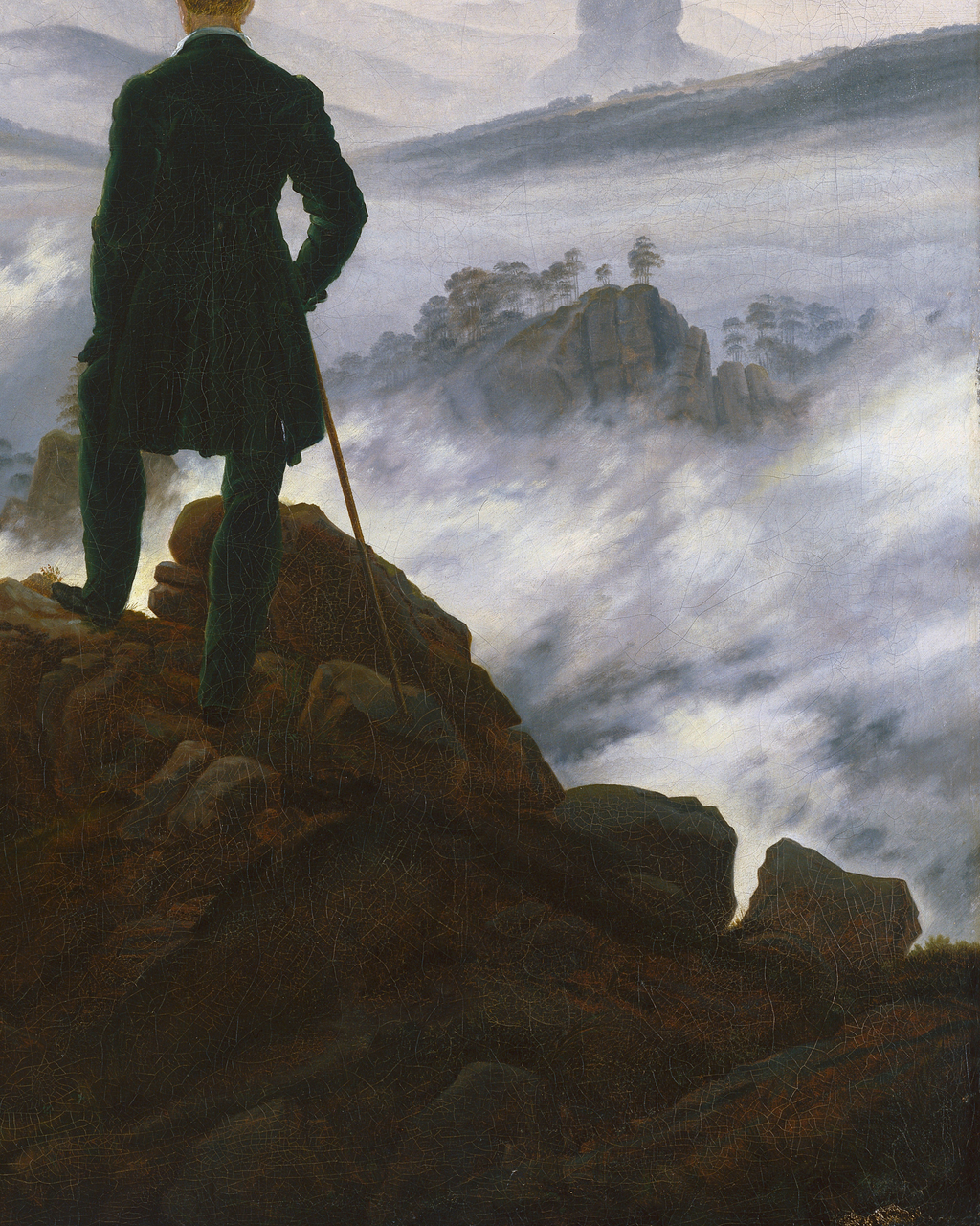 Viandante sul mare di nebbia - Caspar David Friedrich