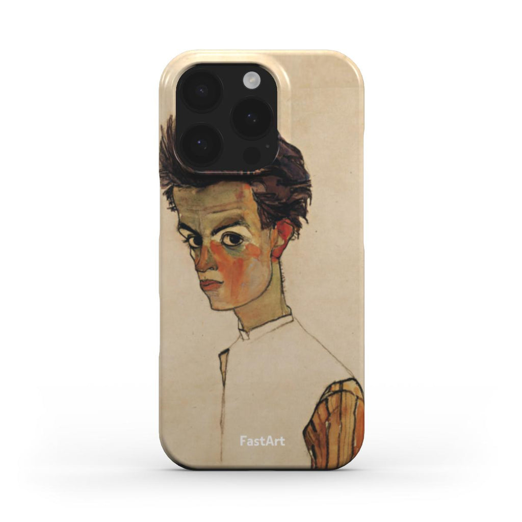 Autoritratto con camicia a strisce - Egon Schiele
