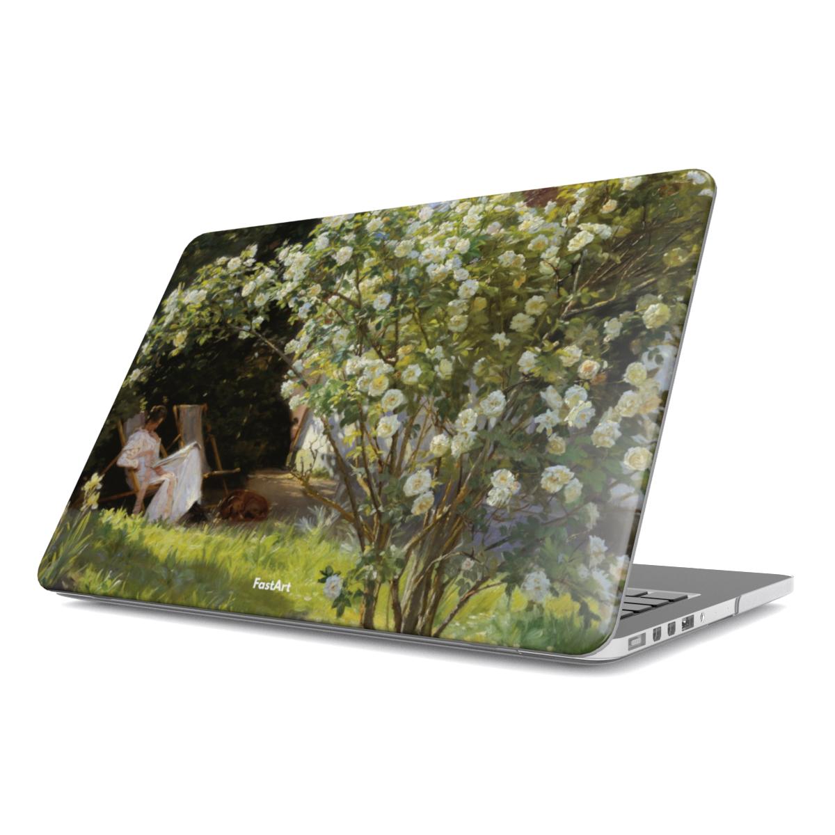 Marie Krøyer seduta sulla sedia a sdraio nel giardino della casa di Mrs Bendsen - Peder Severin Krøyer