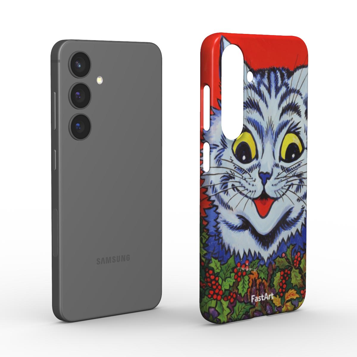 Gatto nell'agrifoglio (Cat in Holly (gouache)) Louis Wain