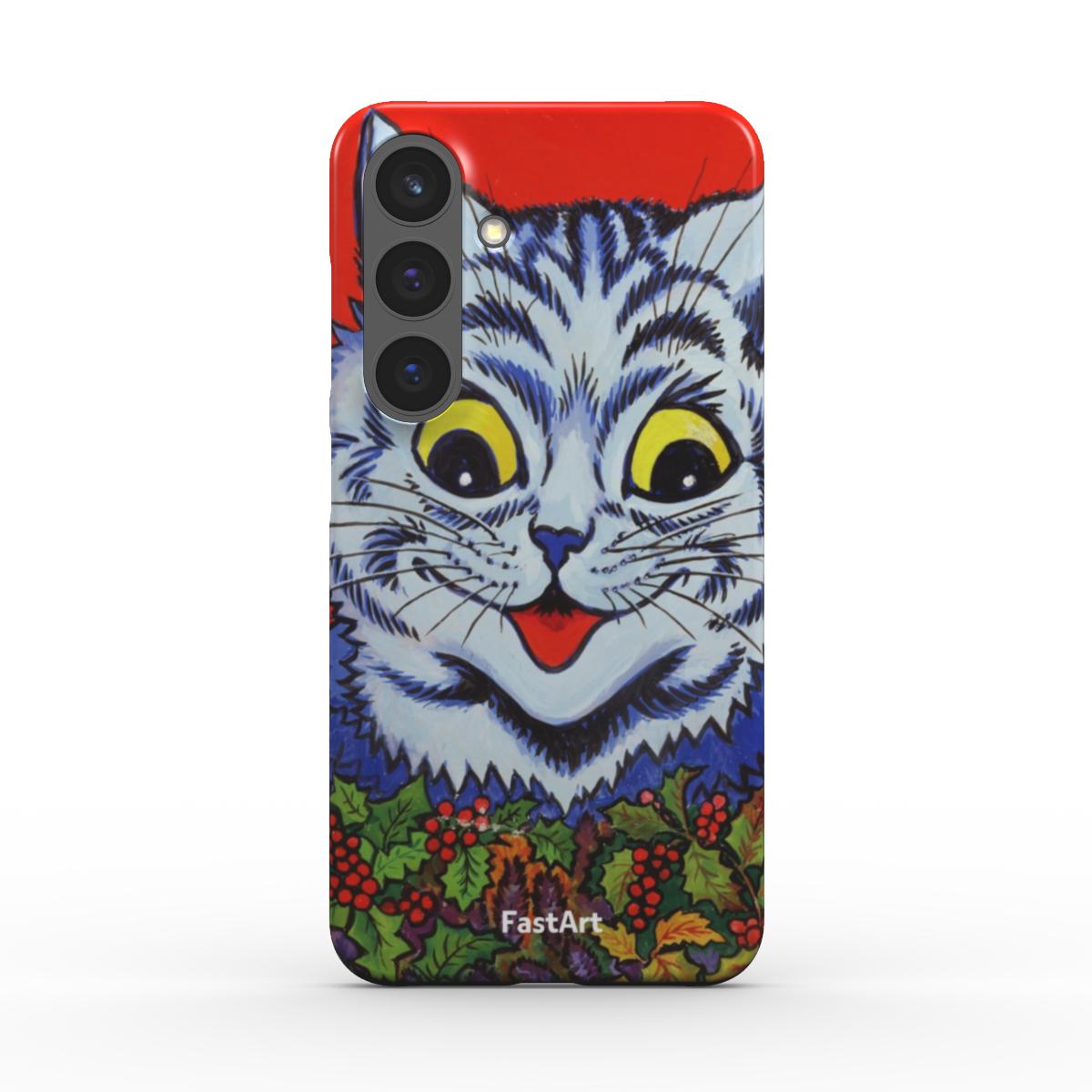 Gatto nell'agrifoglio (Cat in Holly (gouache)) Louis Wain