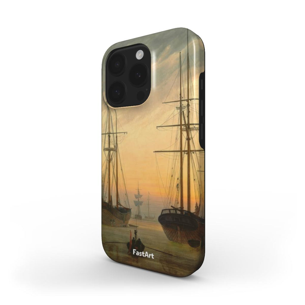 Veduta di un porto - Caspar David Friedrich