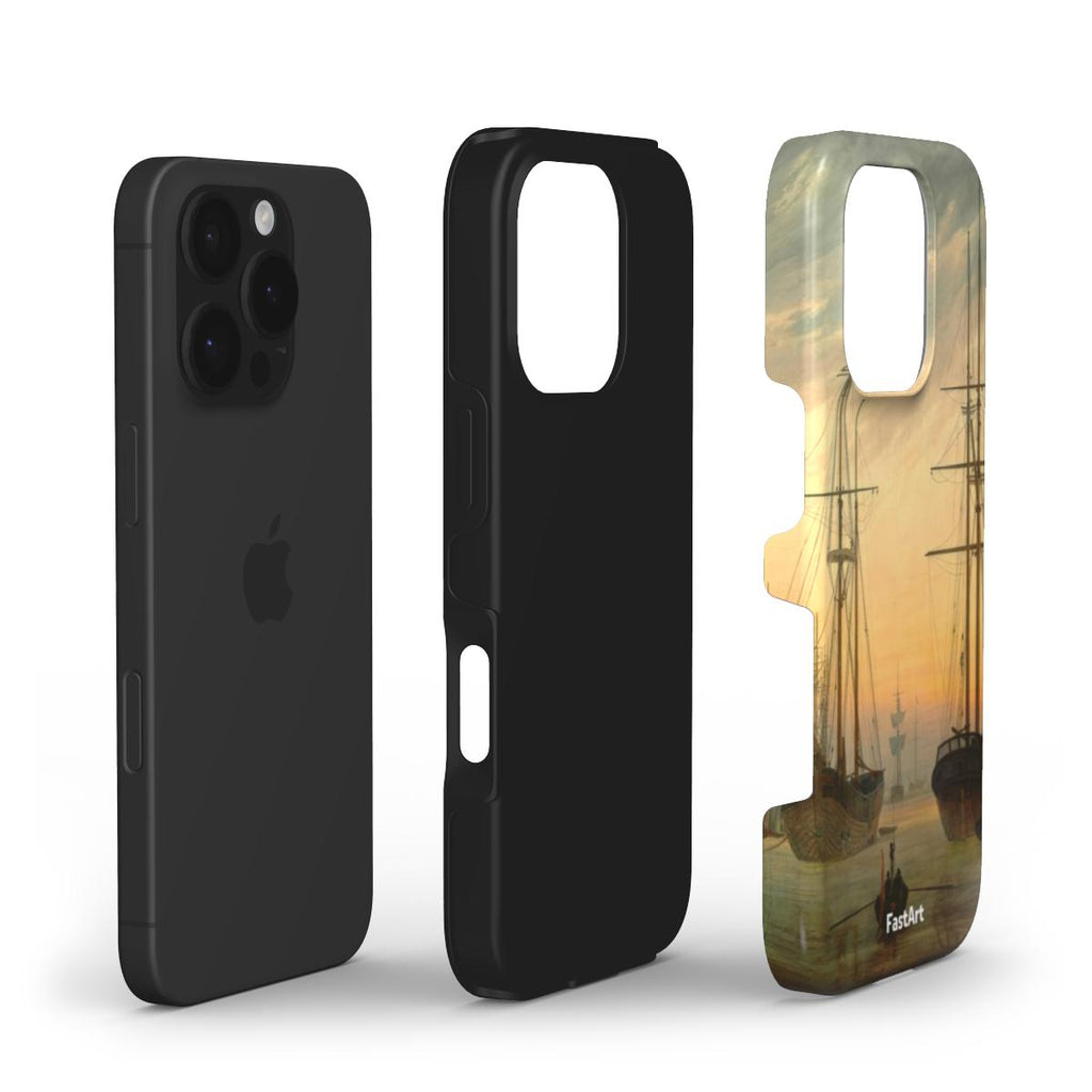 Veduta di un porto - Caspar David Friedrich