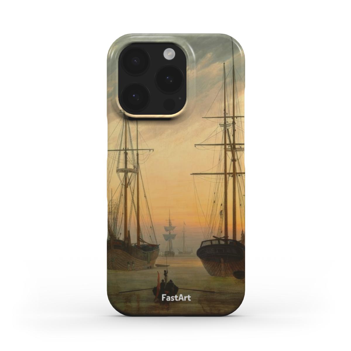 Veduta di un porto - Caspar David Friedrich