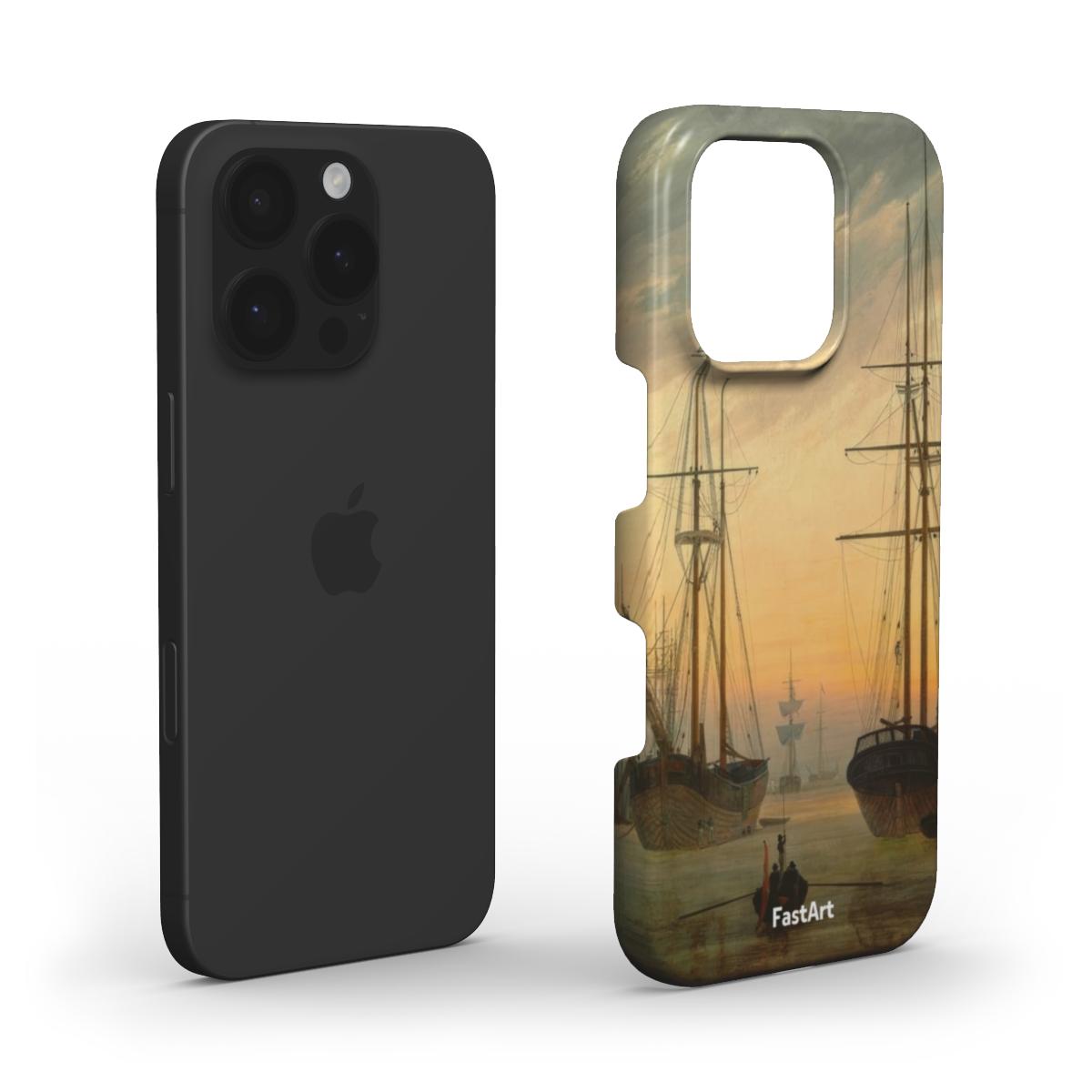 Veduta di un porto - Caspar David Friedrich