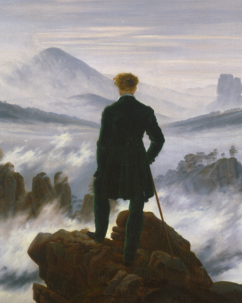 Viandante sul mare di nebbia - Caspar David Friedrich